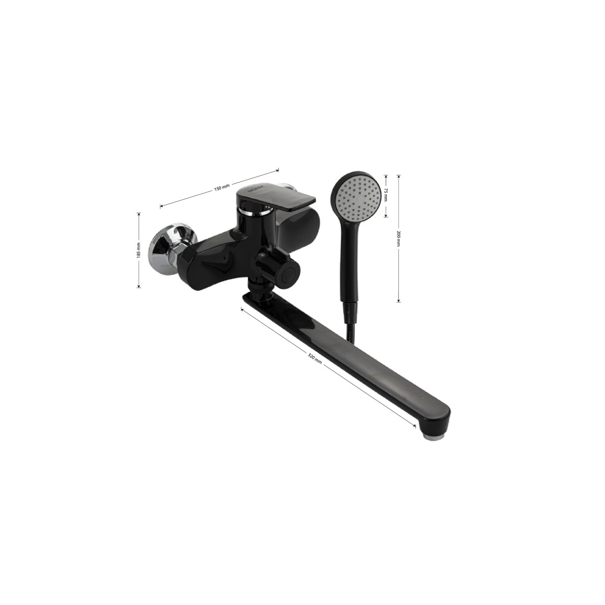 Смеситель для ванны Brimix (Бримикс) 5567 шаровый, черный