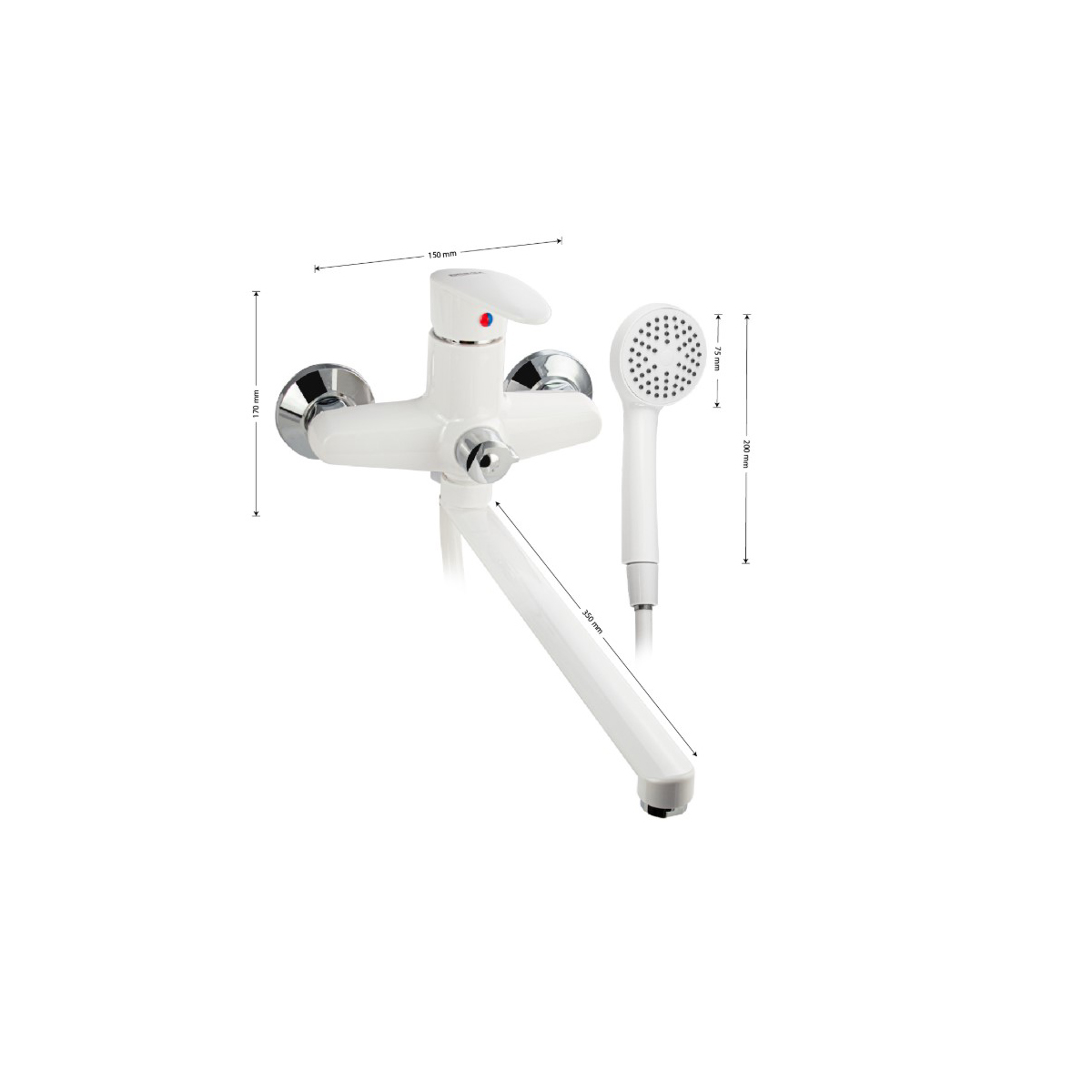 Смеситель для ванны Brimix (Бримикс) 5561 шаровый, белый