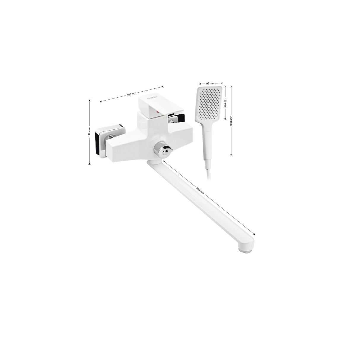 Смеситель для ванны Brimix (Бримикс) 5563 шаровый, белый