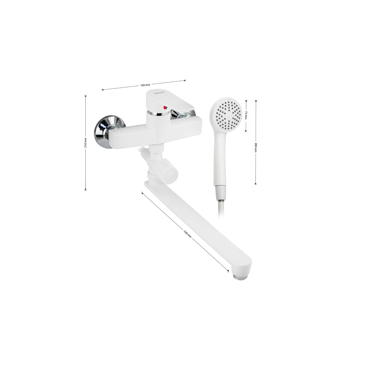 Смеситель для ванны Brimix (Бримикс) 562 шаровый, белый