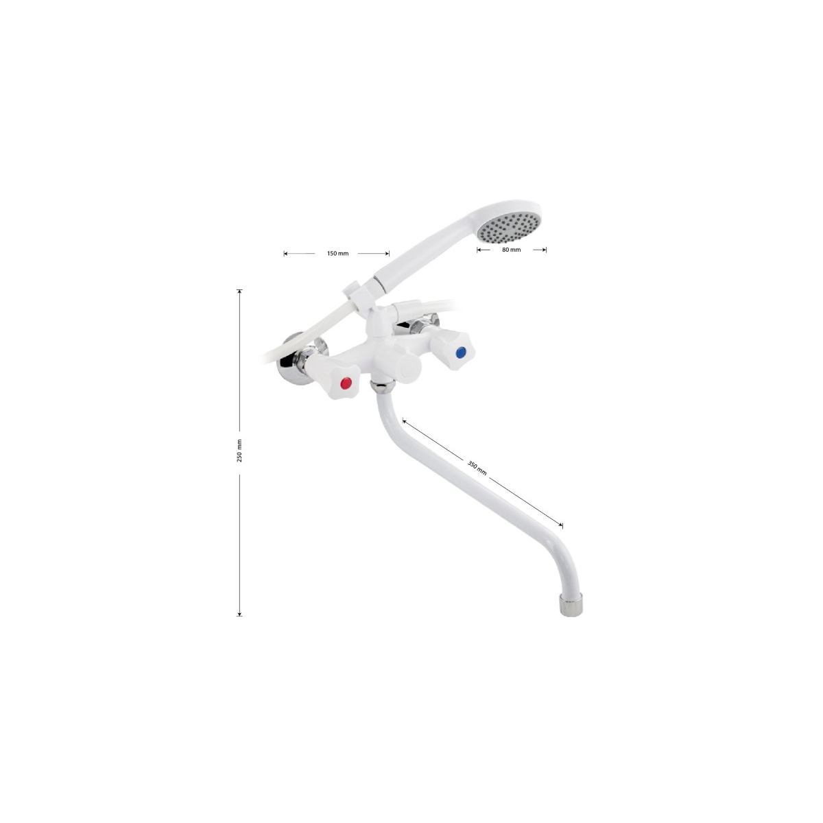 Смеситель для ванны Brimix (Бримикс) 4402, белый