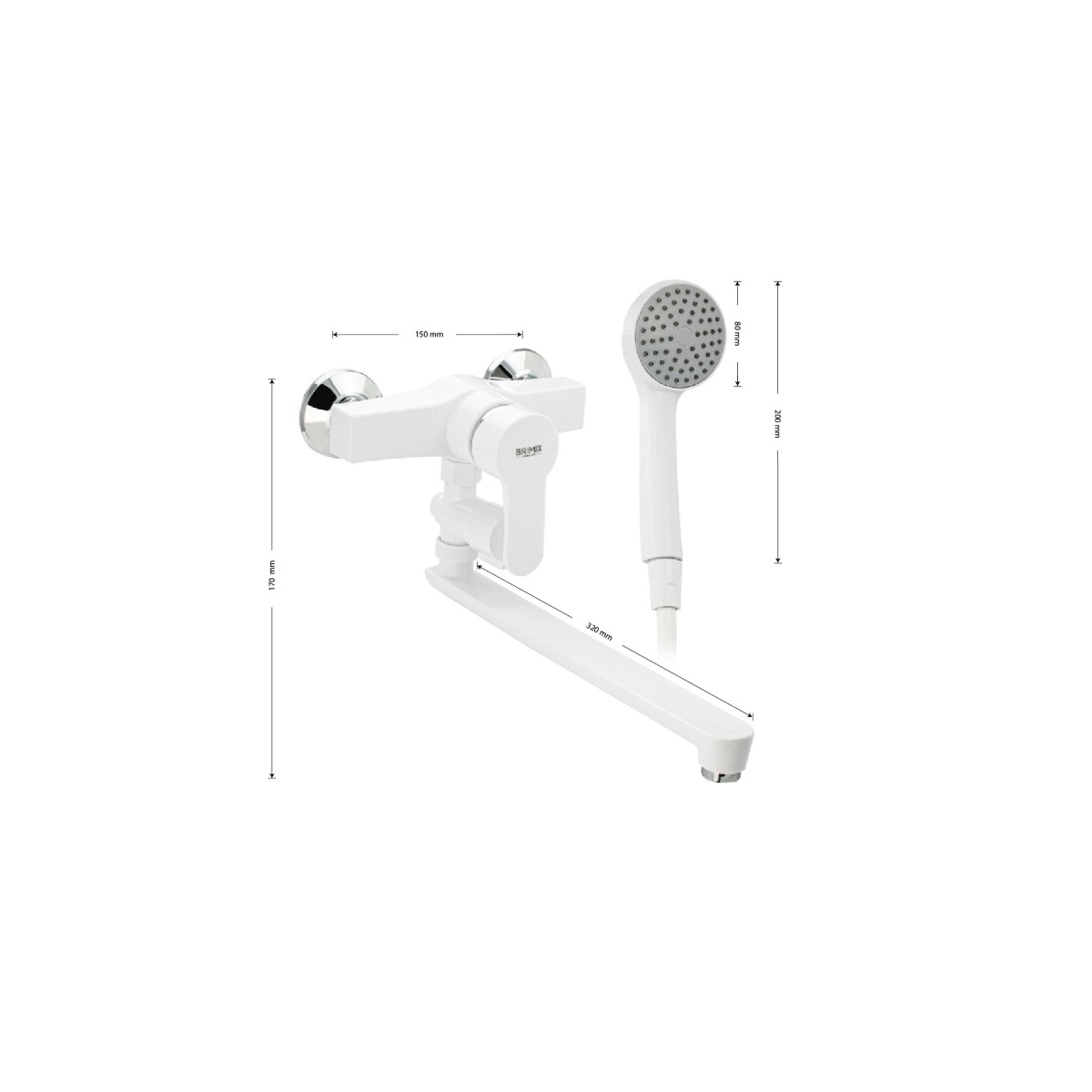 Смеситель для ванны Brimix (Бримикс) 555 шаровый, белый