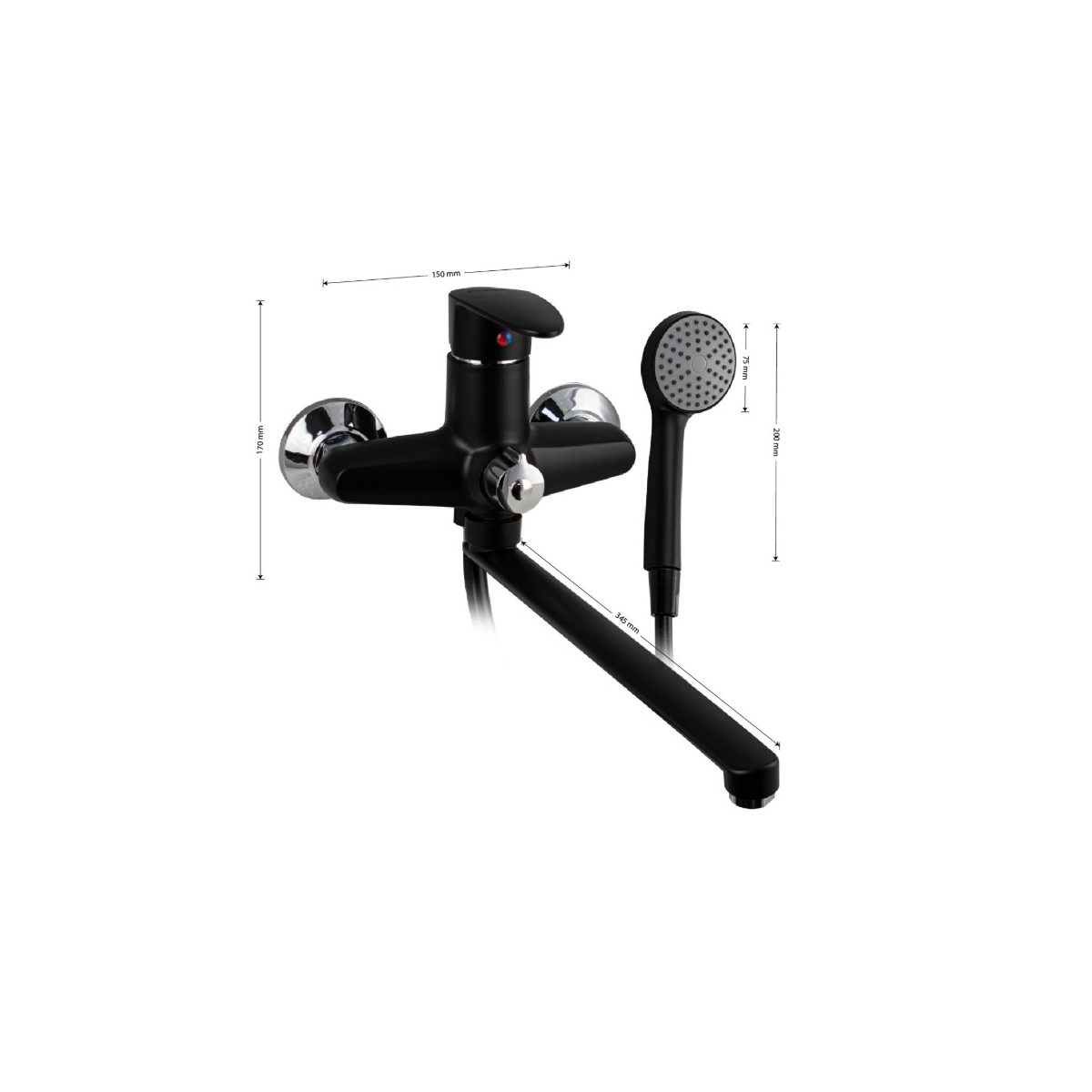 Смеситель для ванны Brimix (Бримикс) 5562 шаровый, черный