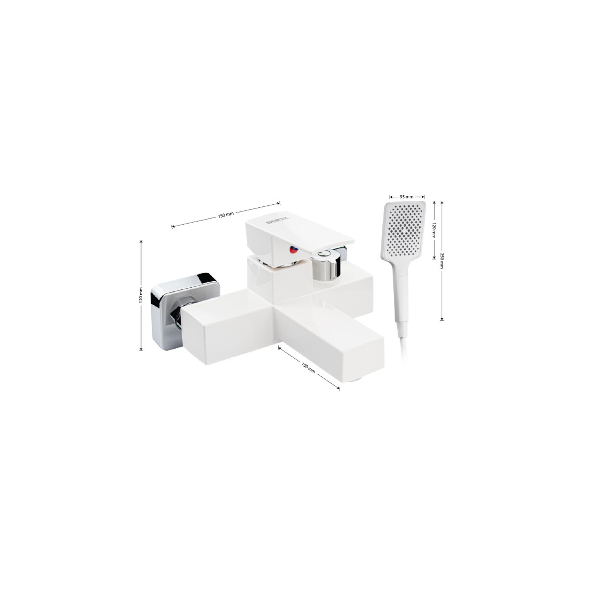 Смеситель для ванны Brimix (Бримикс) 5573 шаровый, белый