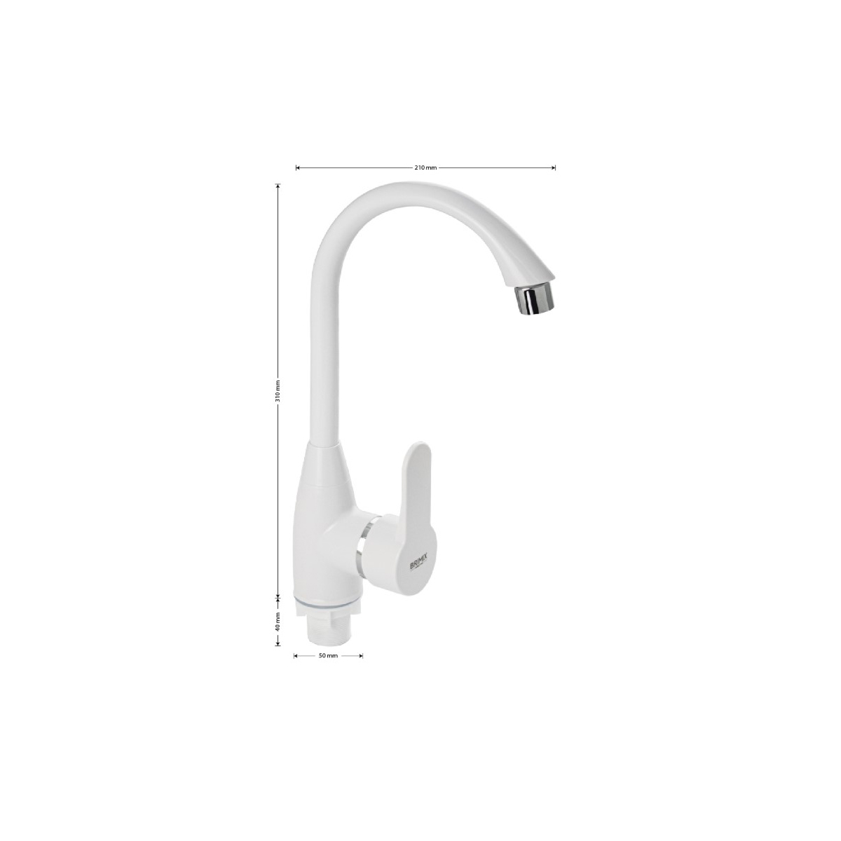 Смеситель для кухни Brimix (Бримикс) 592-1 шаровый, белый