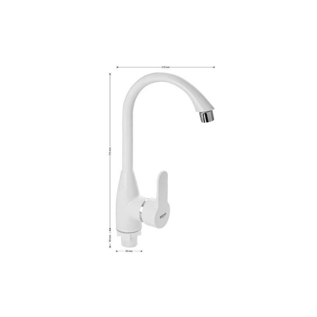 Смеситель для кухни Brimix (Бримикс) 592 шаровый, белый