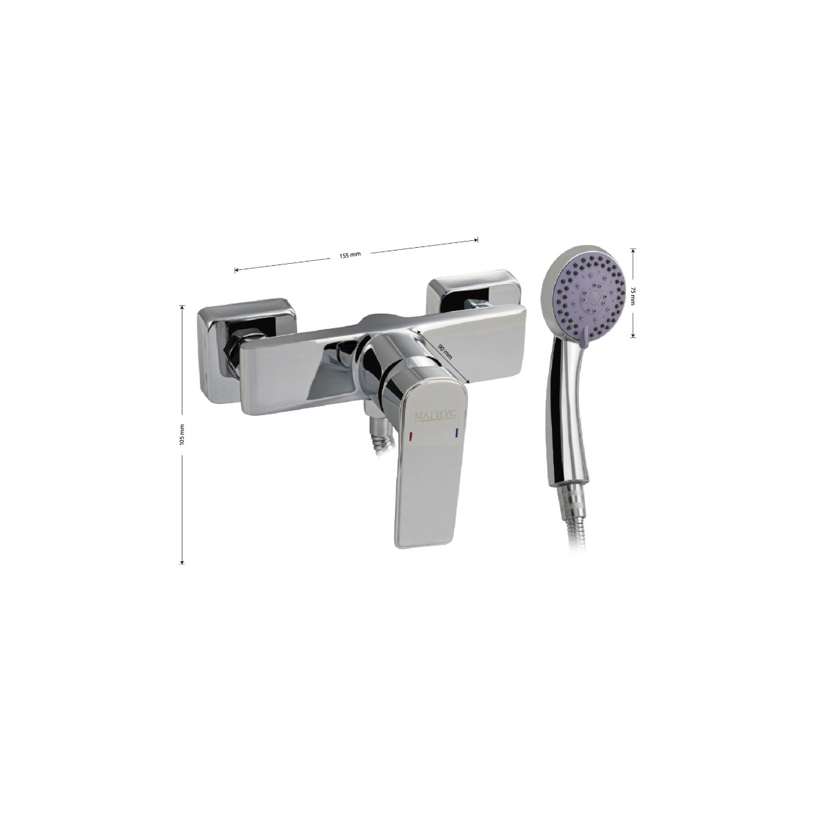 Смеситель для ванны Magnus (Магнус) 8471, хром