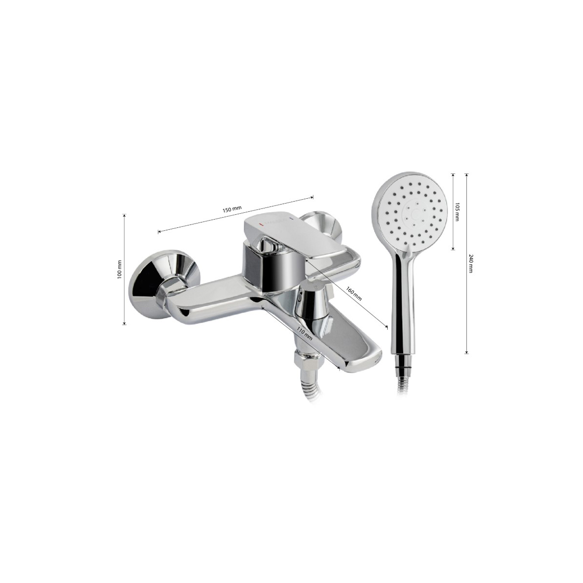 Смеситель для ванны Magnus (Магнус) 8520, хром