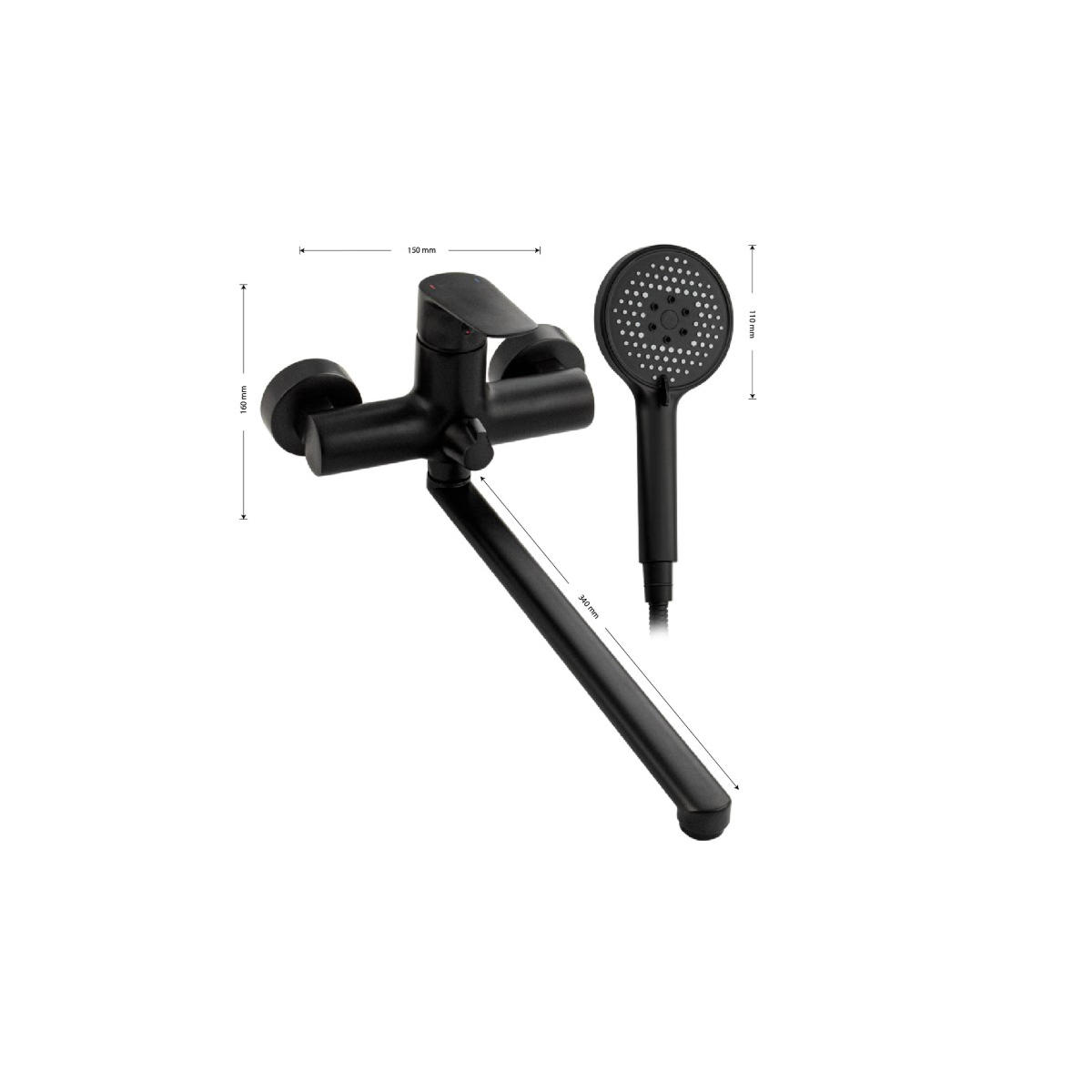 Смеситель для ванны Magnus (Магнус) 8770, черный