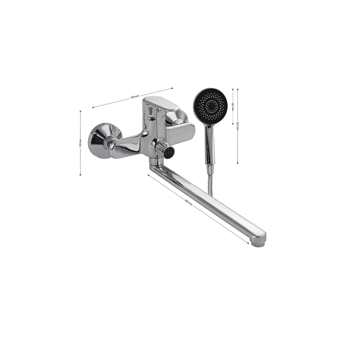 Смеситель для ванны Magnus (Магнус) 8870, хром