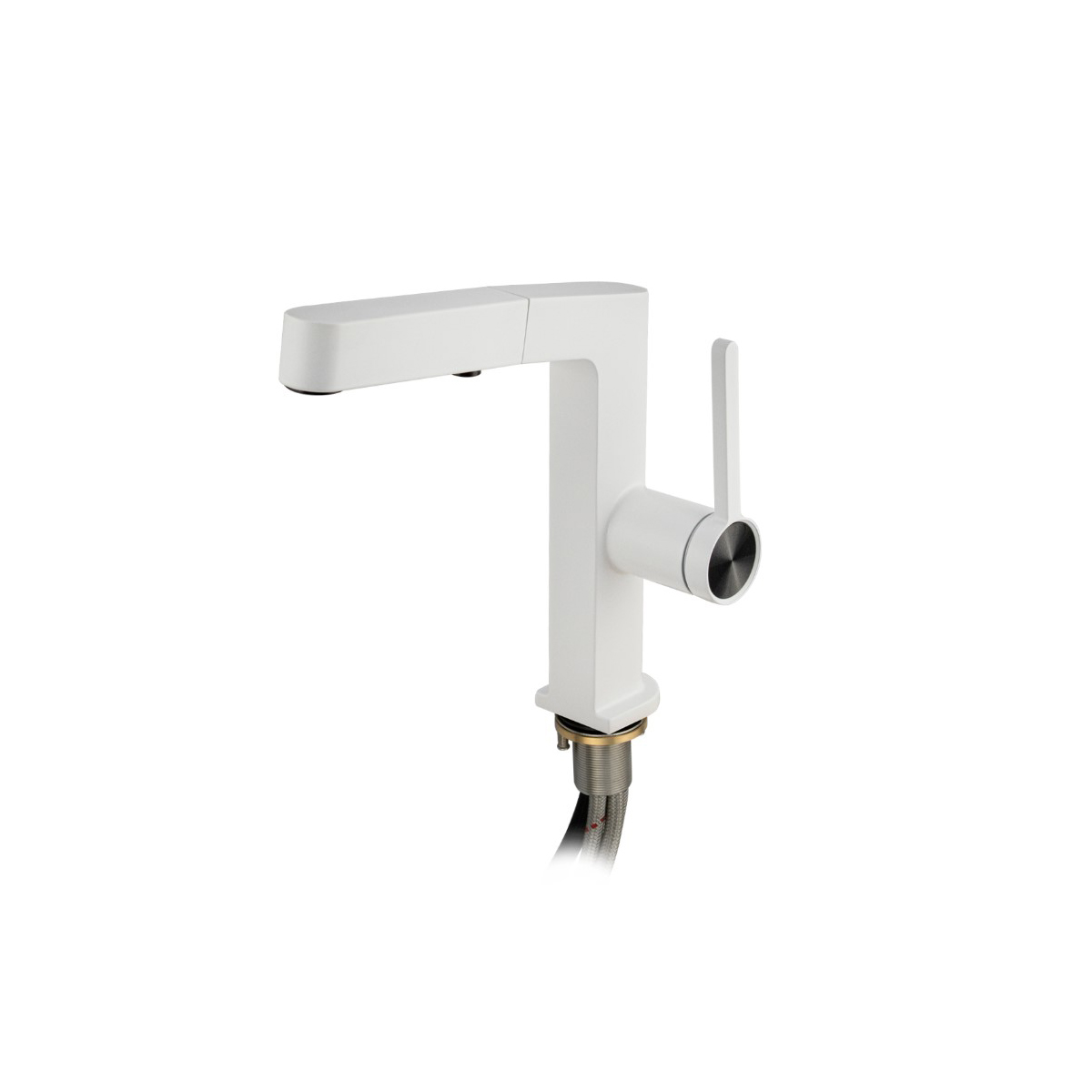 Смеситель для кухни Magnus (Магнус) 8233 выдвижной, белый