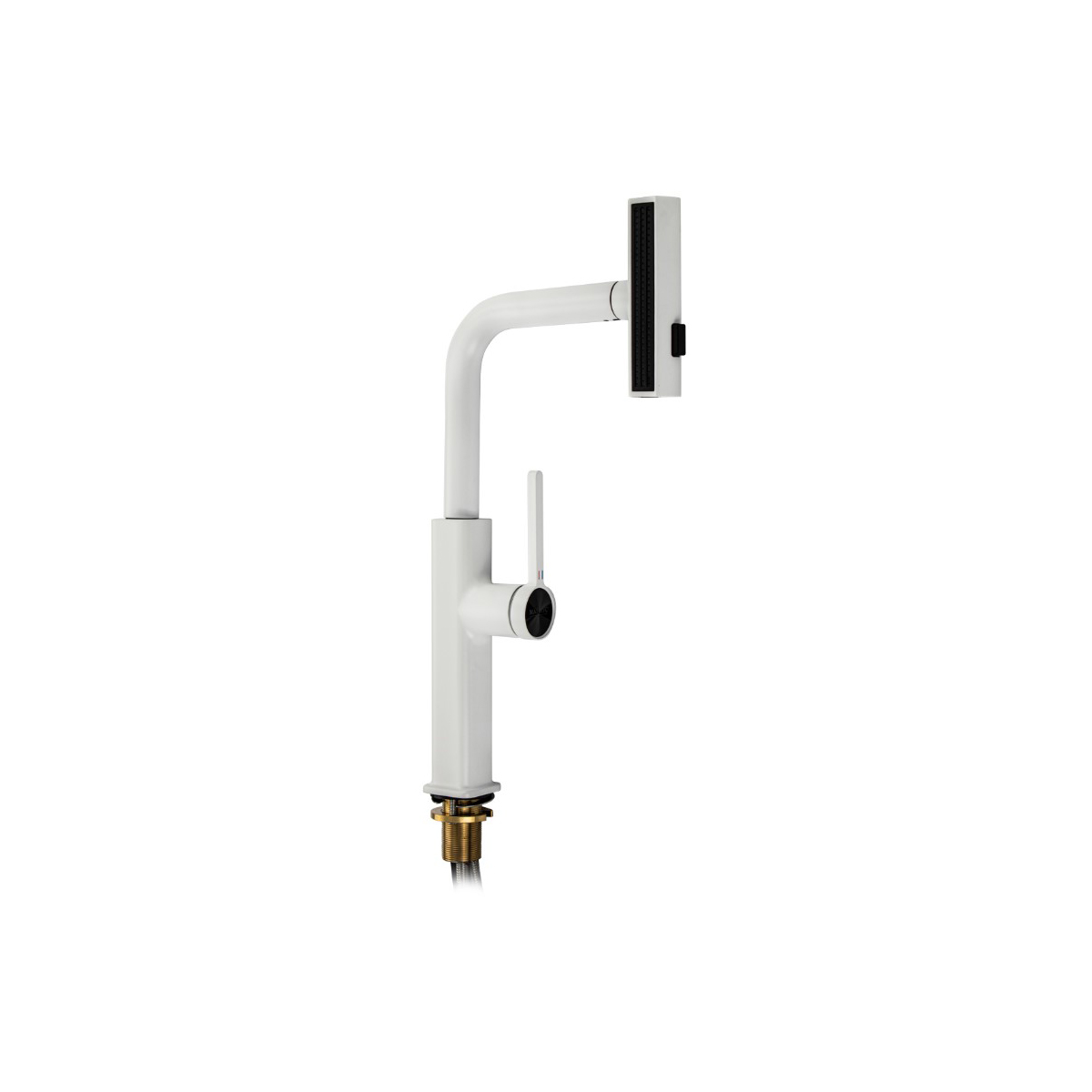 Смеситель для кухни Magnus (Магнус) 8263 выдвижной, белый