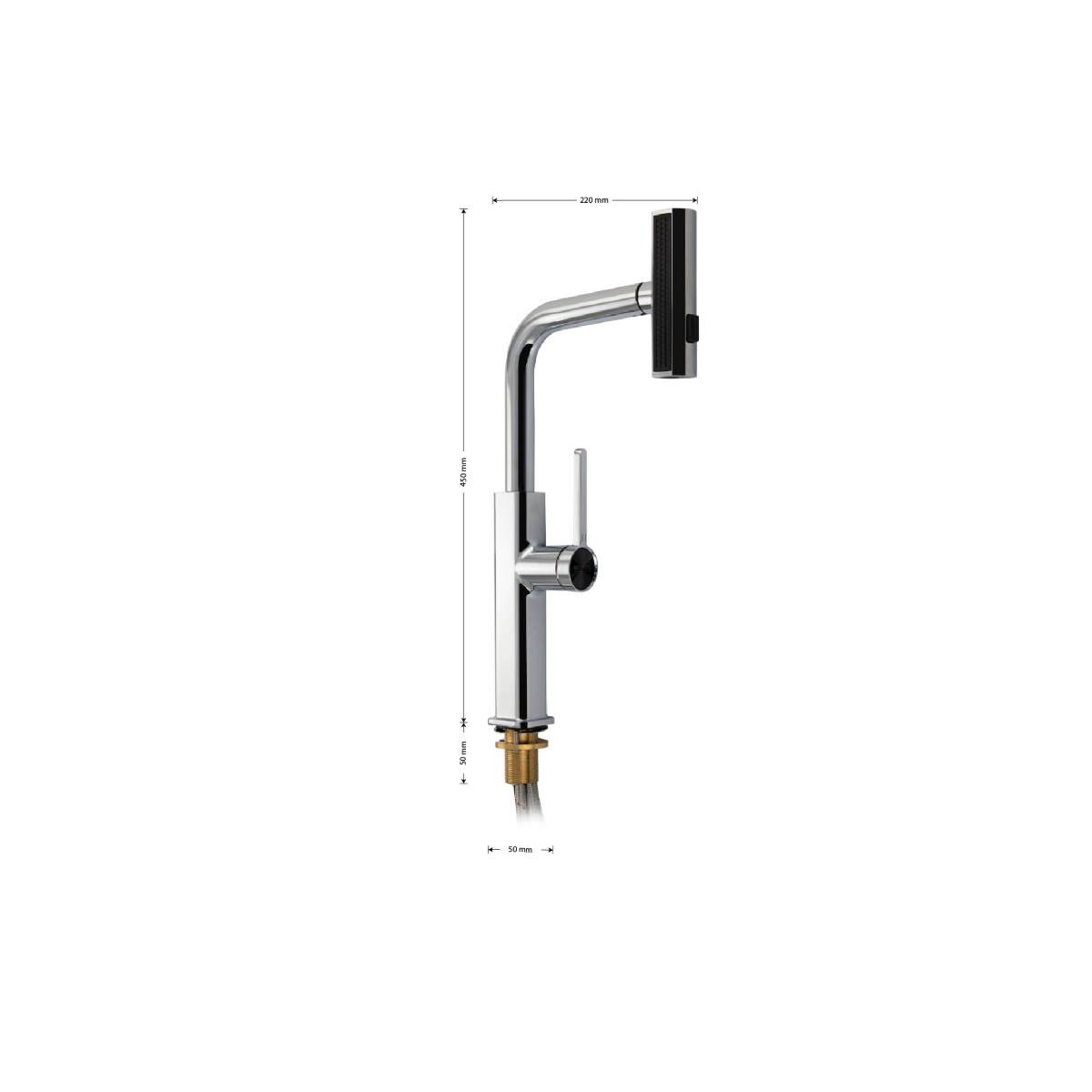 Смеситель для кухни Magnus (Магнус) 8261 выдвижной, хром