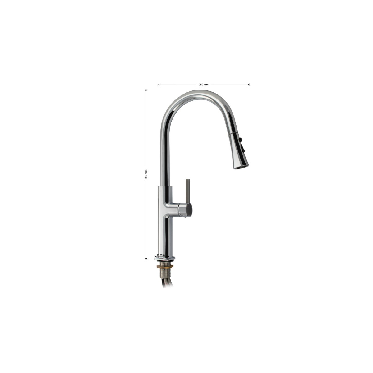 Смеситель для кухни Magnus (Магнус) 8240 выдвижной, хром