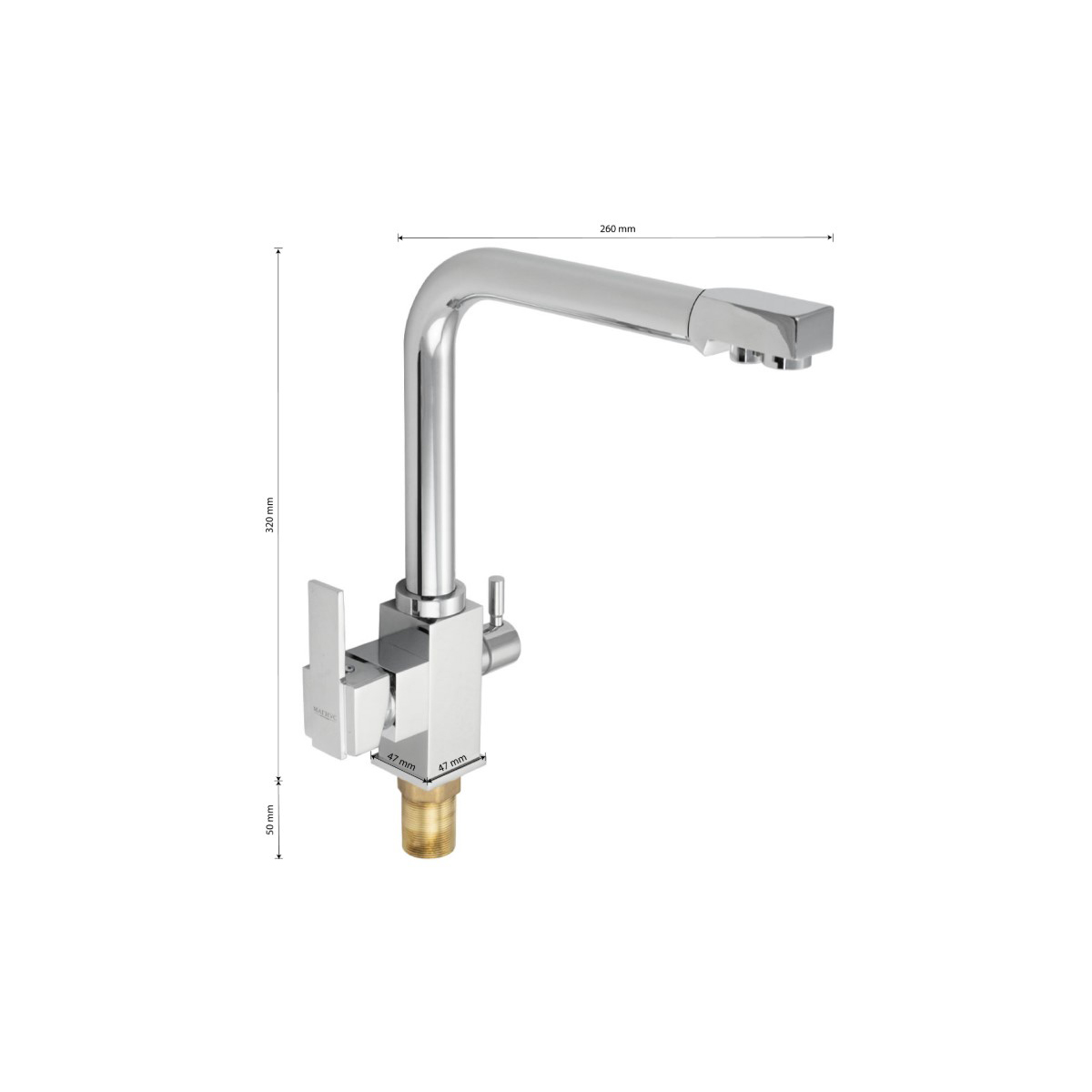 Смеситель для кухни Magnus (Магнус) 8154, хром