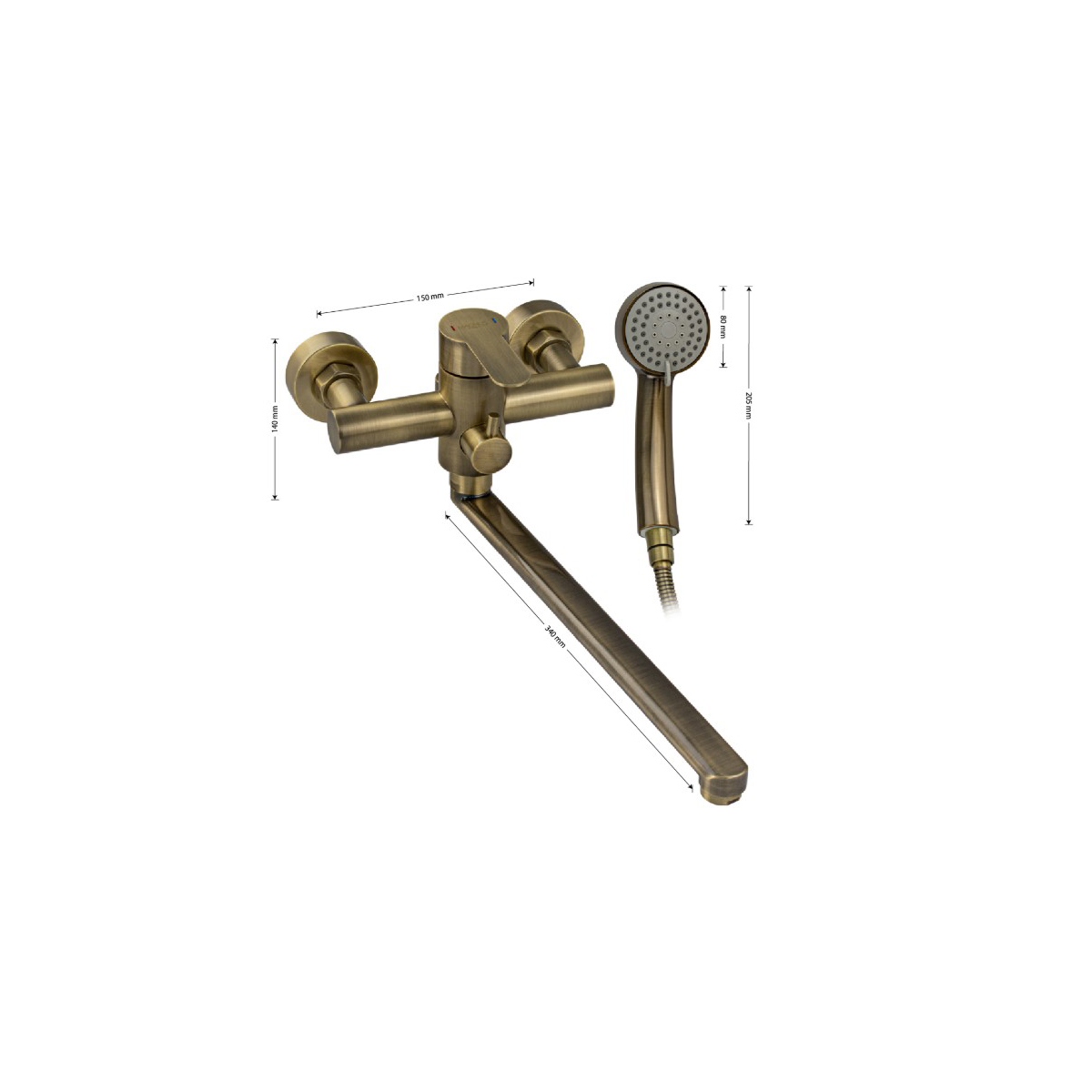 Смеситель для ванны Magnus (Магнус) 92291, бронза