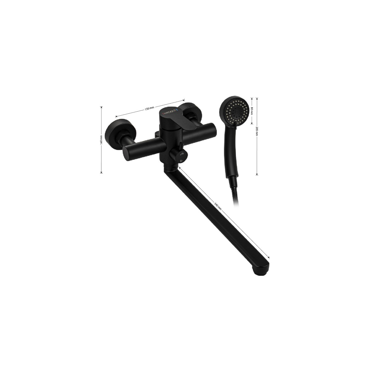 Смеситель для ванны Magnus (Магнус) 92292, черный