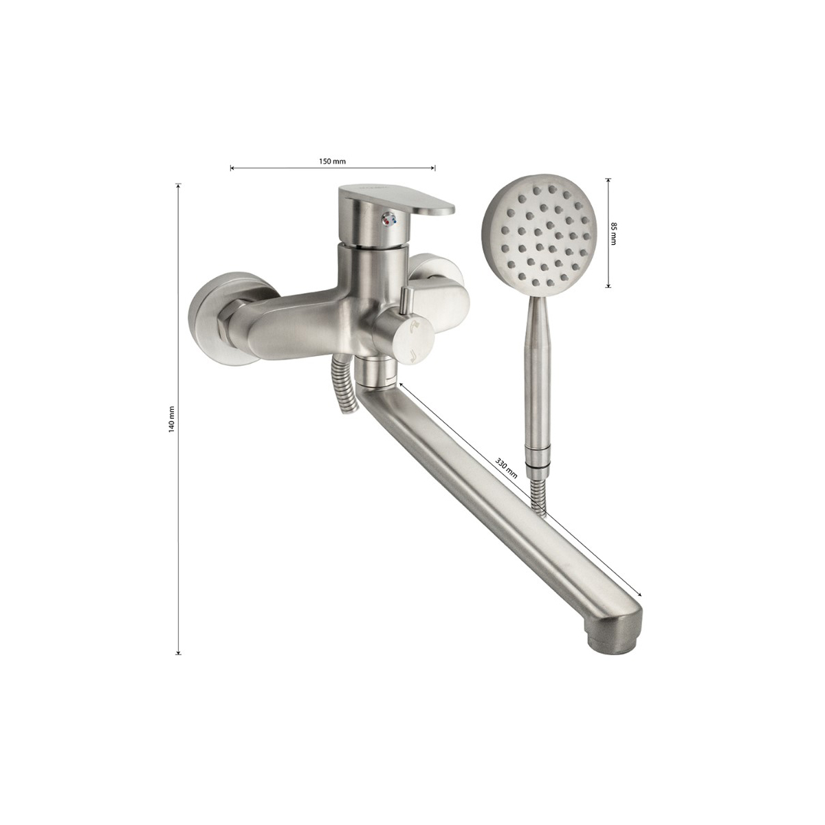 Смеситель для ванны Magnus (Магнус) 9241, сатин