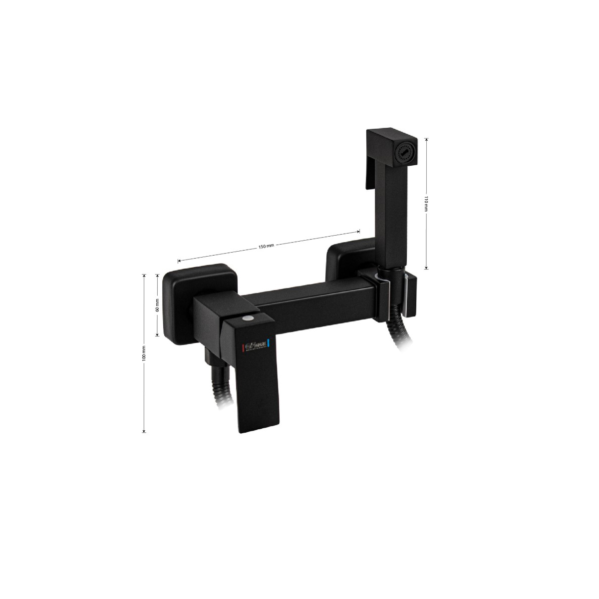 Смеситель для биде Gfmark 20485 с гигиенической лейкой, черный