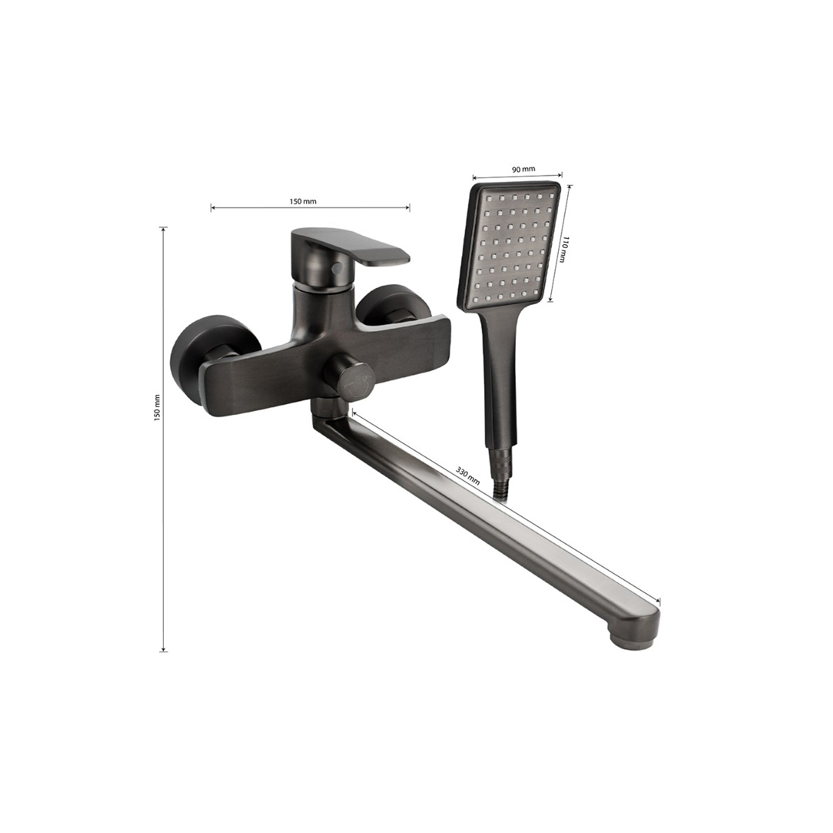 Смеситель для ванны Gfmark 5170, титан