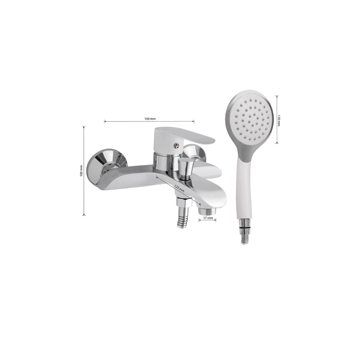 Смеситель для ванны Gfmark 5210, белый,хром