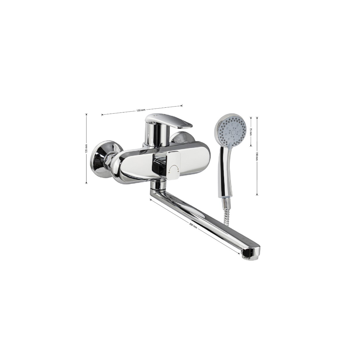 Смеситель для ванны Fabia (Фабия) 9681, хром