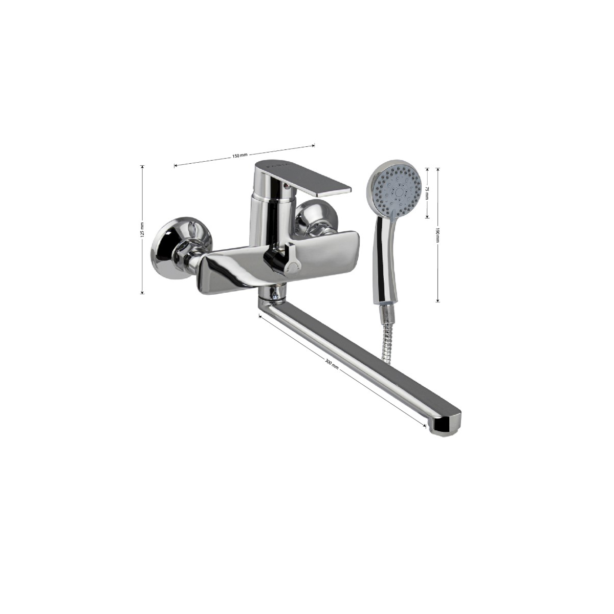 Смеситель для ванны Fabia (Фабия) 9686, хром