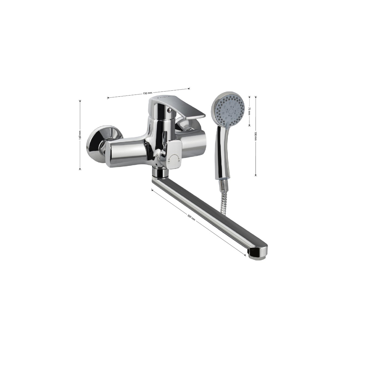 Смеситель для ванны Fabia (Фабия) 9682, хром