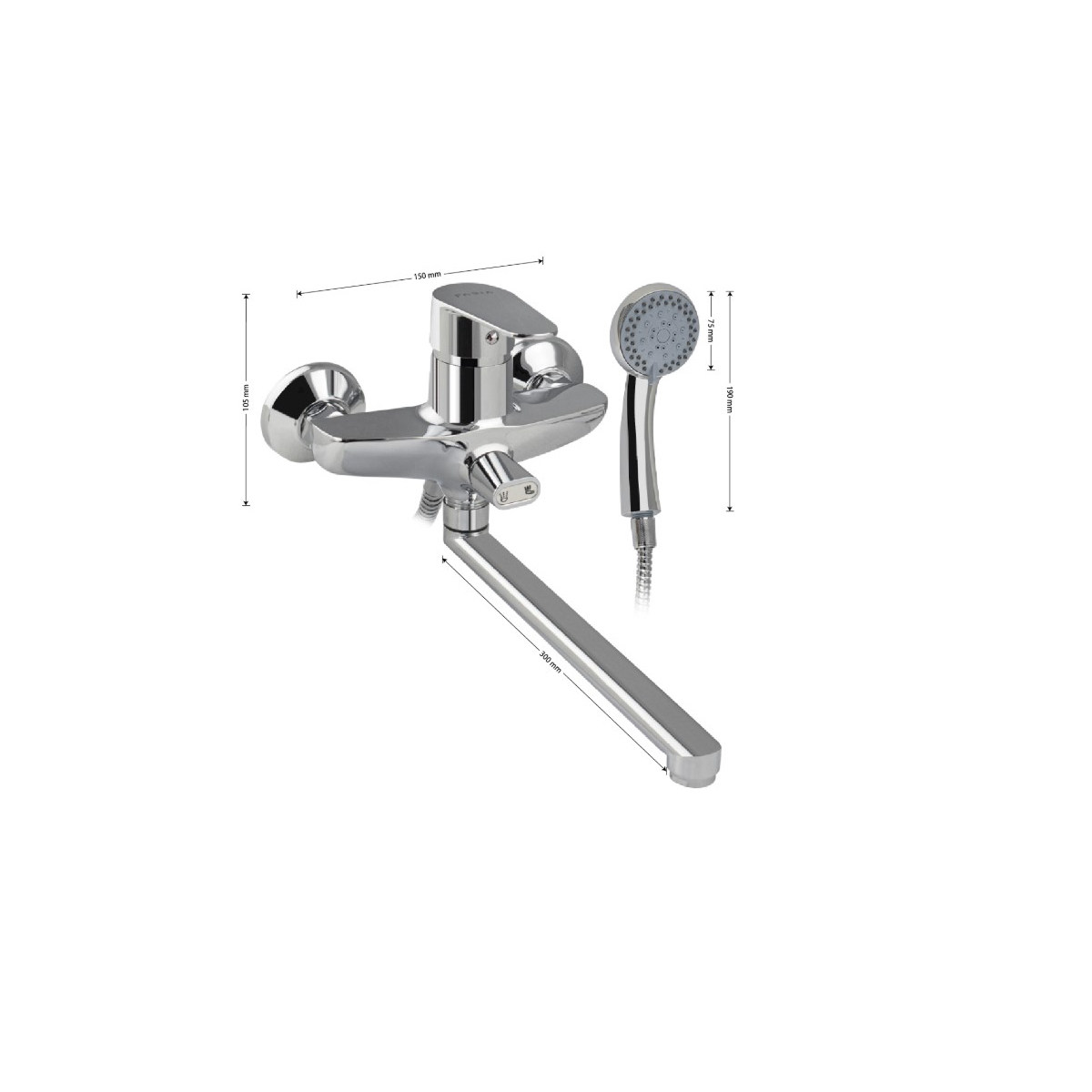 Смеситель для ванны Fabia (Фабия) 21416, хром