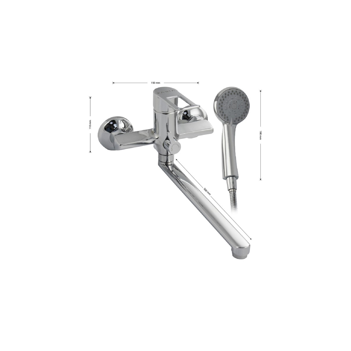 Смеситель для ванны Fabia (Фабия) 9770, хром