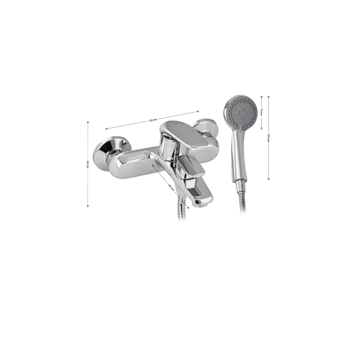 Смеситель для ванны Fabia (Фабия) 9621, хром