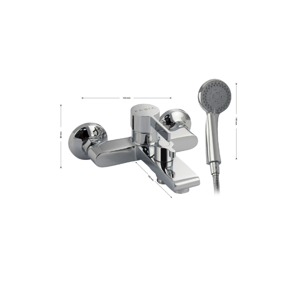 Смеситель для ванны Fabia (Фабия) 9610, хром