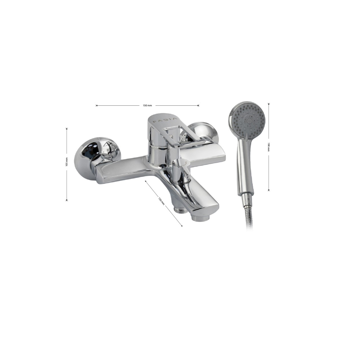 Смеситель для ванны Fabia (Фабия) 9710, хром