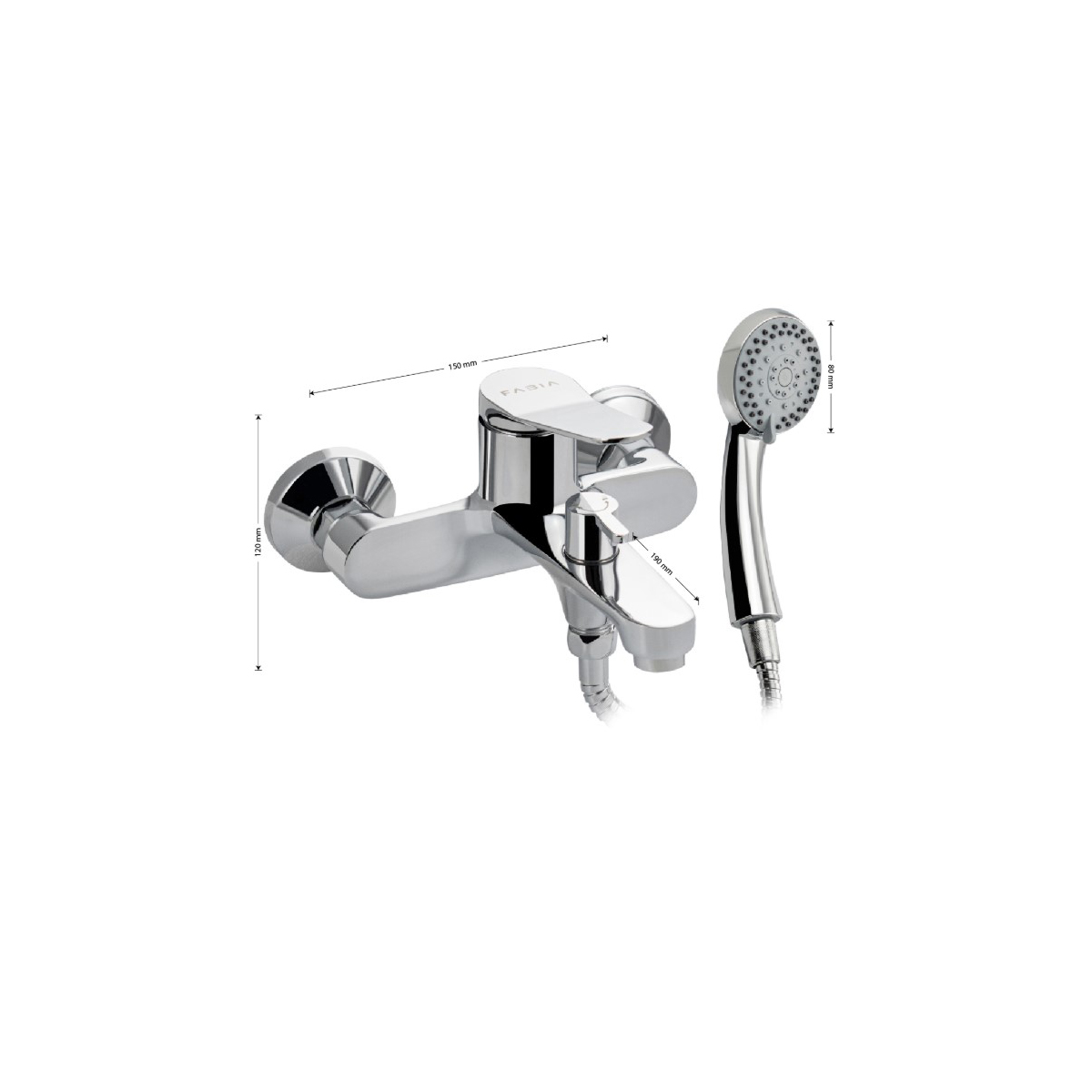 Смеситель для ванны Fabia (Фабия) 9613, хром