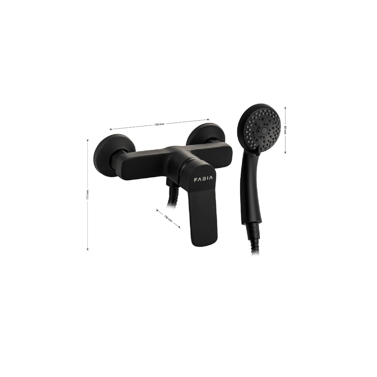 Смеситель для ванны Fabia (Фабия) 9604, черный