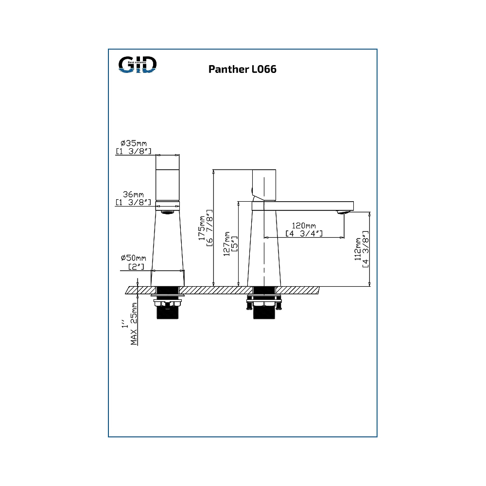 Смеситель для раковины Gid Panther L066-BM-K, черный матовый