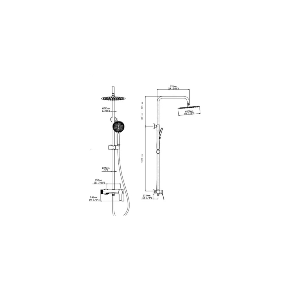 Душевая система наружного монтаж Gid EdessaL070-CH-ND3, хром