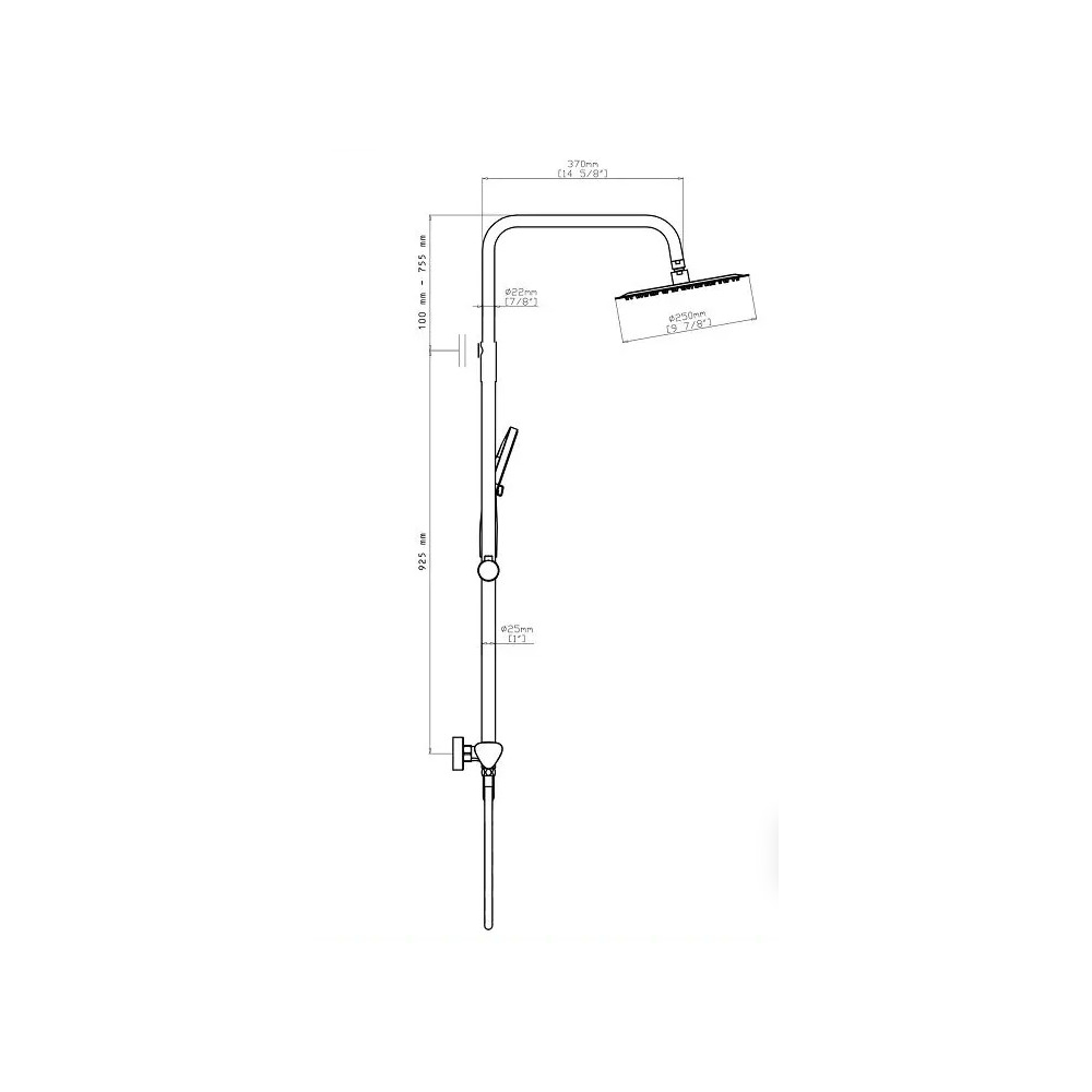 Душевая система наружного монтаж Gid AiraL020-CH-ND3, хром