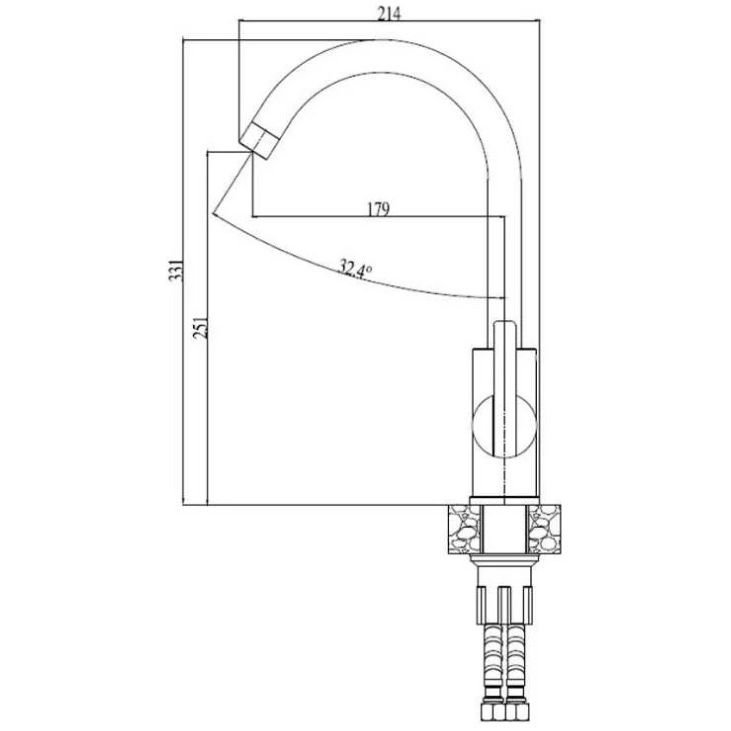 Смеситель для кухни Alveus (Алвеус) Genesis Tonia G81 Concrete серый