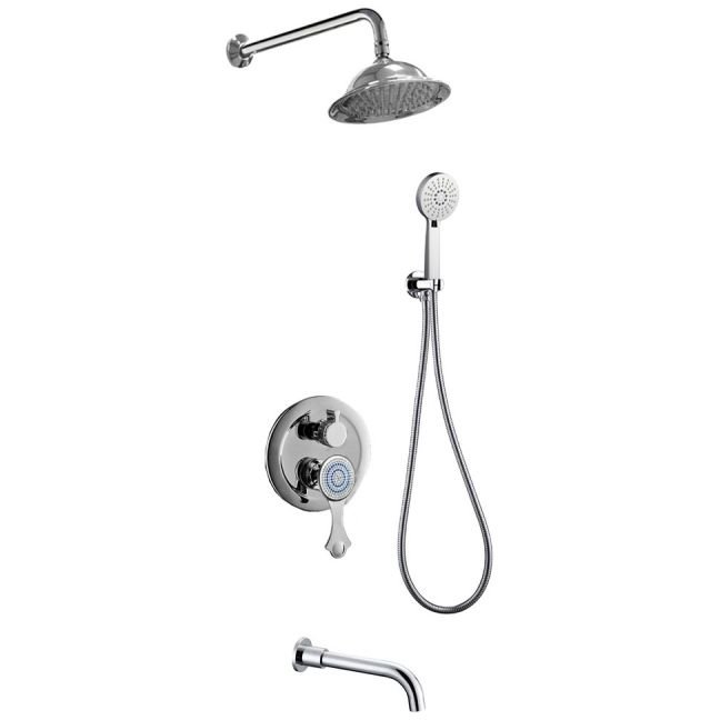 Душевой комплект для ванн,для душа на 3 входа Bronze de Luxe (Бронз Де Люкс) Yasmina NT800/B02, хром