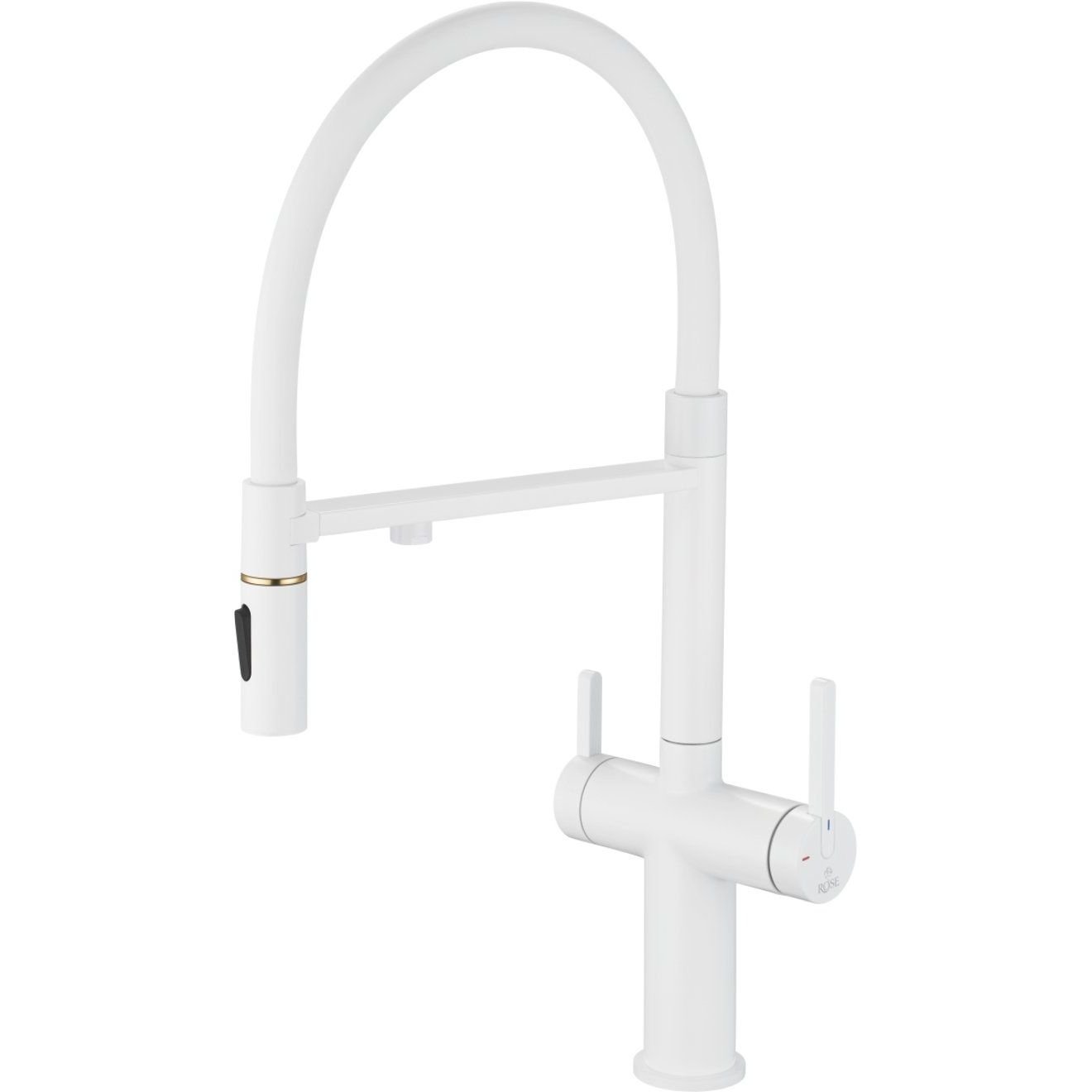 Смеситель для кухни с подключением фильтра воды Rose (Розе) , белый, R458C