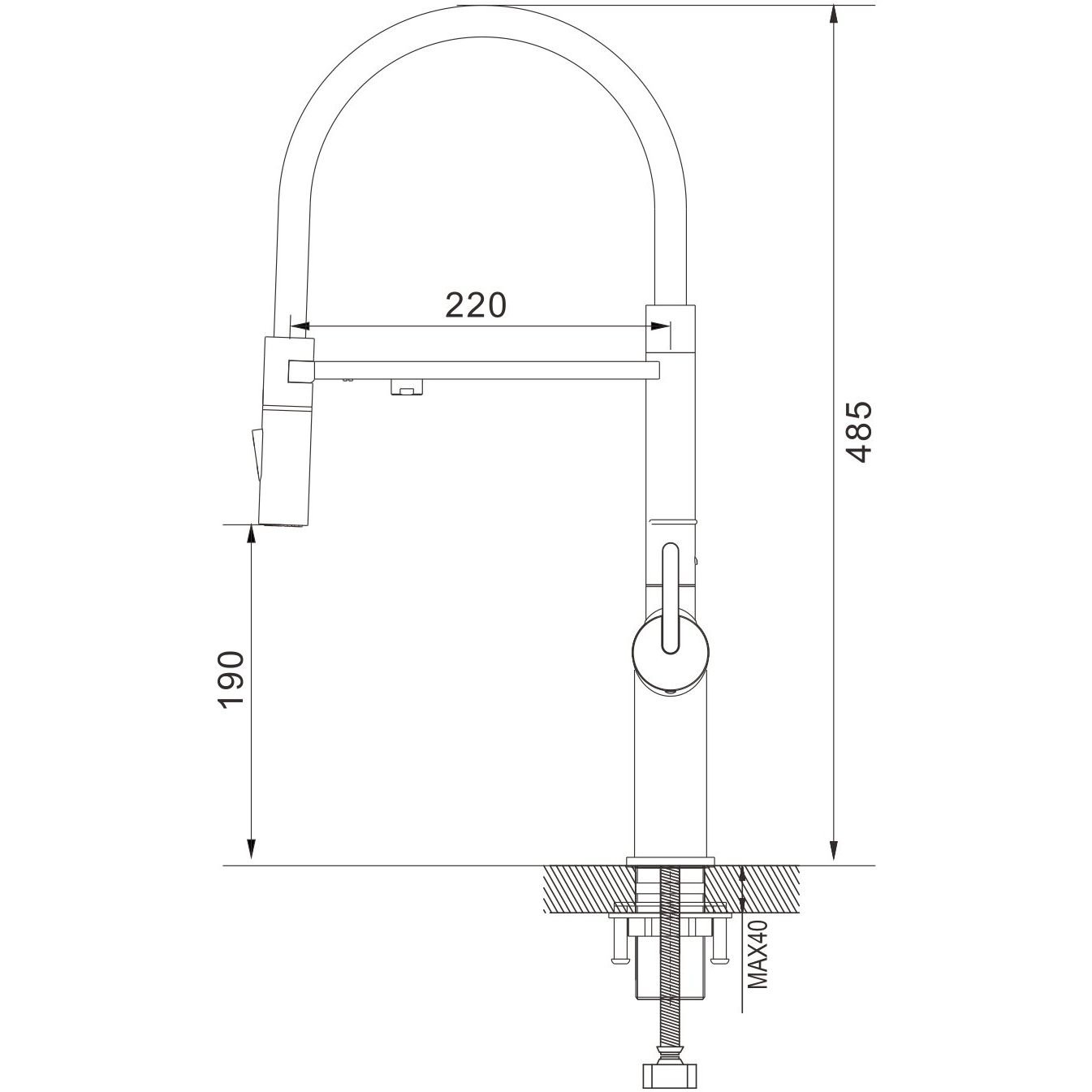 Смеситель для кухни с подключением фильтра воды Rose (Розе) , белый, R458C