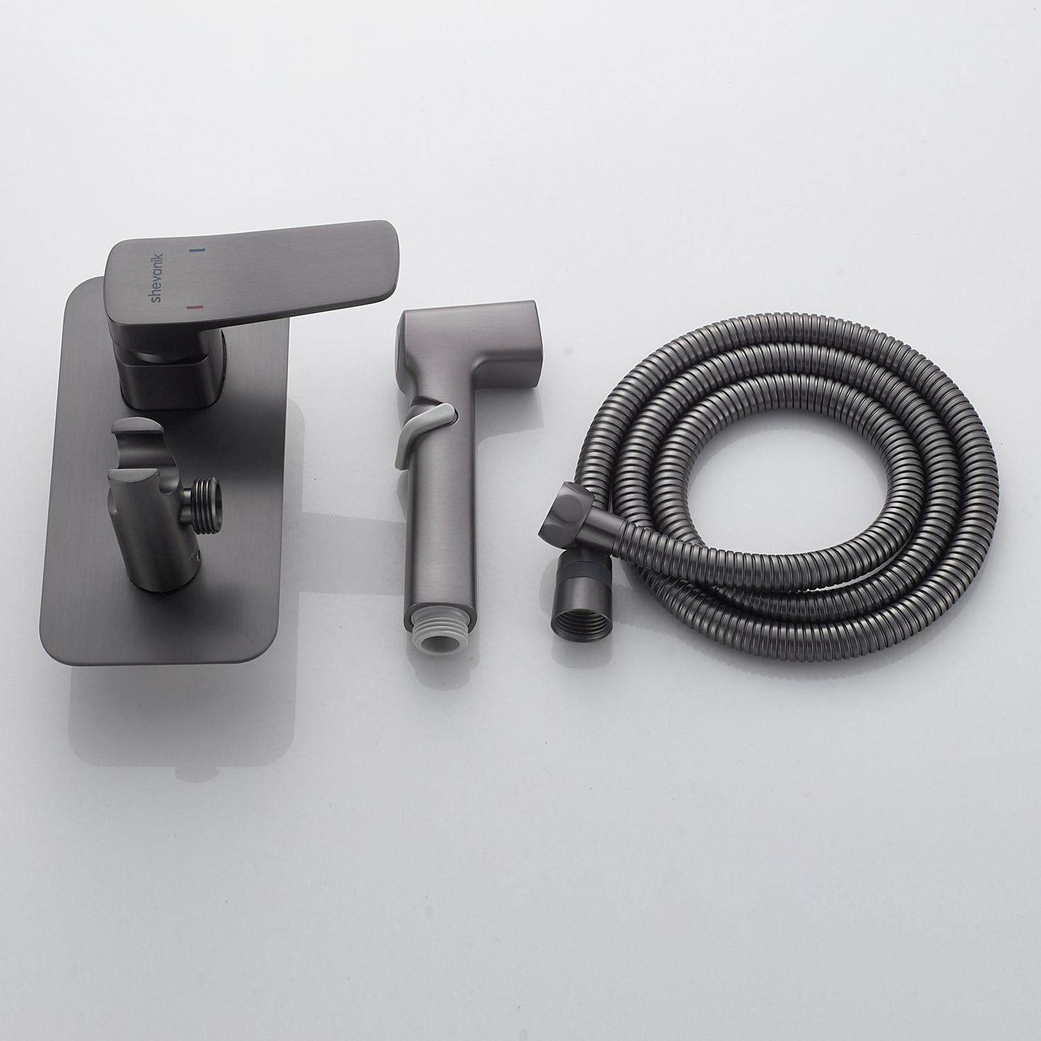 Гигиенический душ со смесителем Shevanik (Шеваник) , оружейная сталь, S9905T