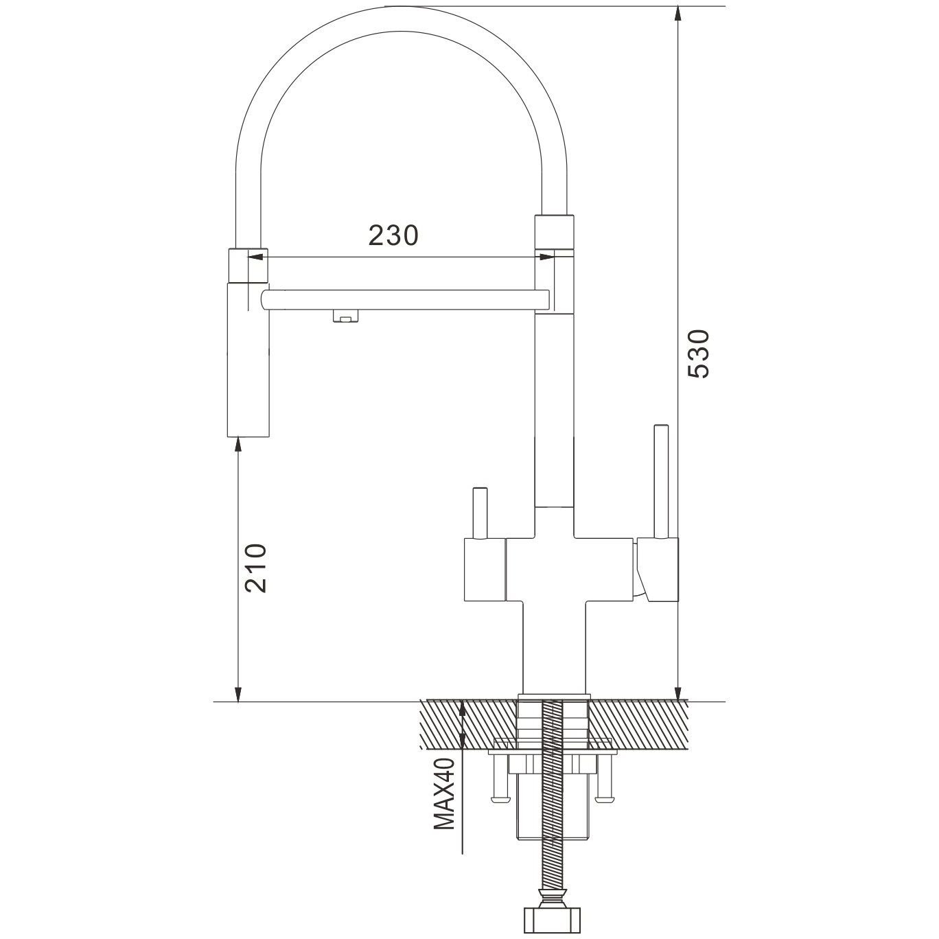 Смеситель для кухни с подключением фильтра Shevanik (Шеваник) , белый, S178C