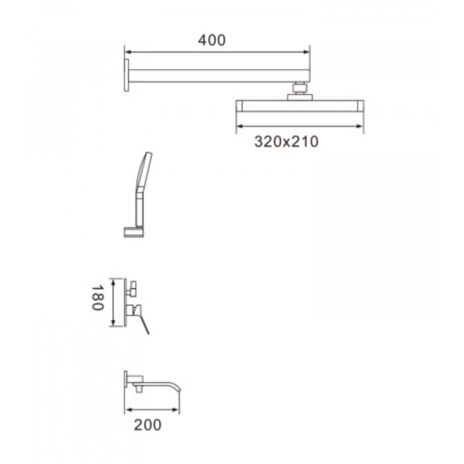 Душевая система встраиваемая Shevanik (Шеваник) S4135, хром