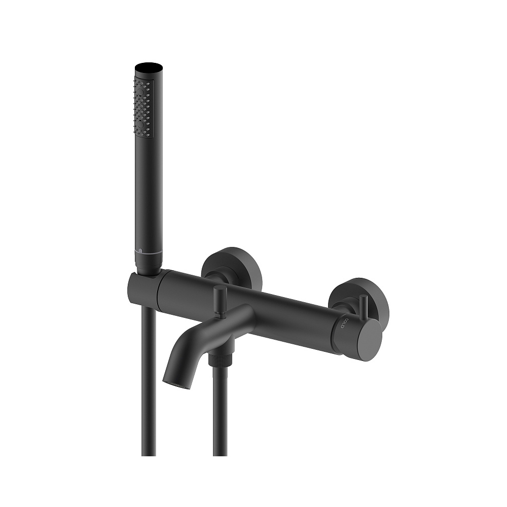 Смеситель для ванной Bossini (Боссини) TEO керамический картридж лейка Zen шланг 125 см Z00724.073 черный матовый