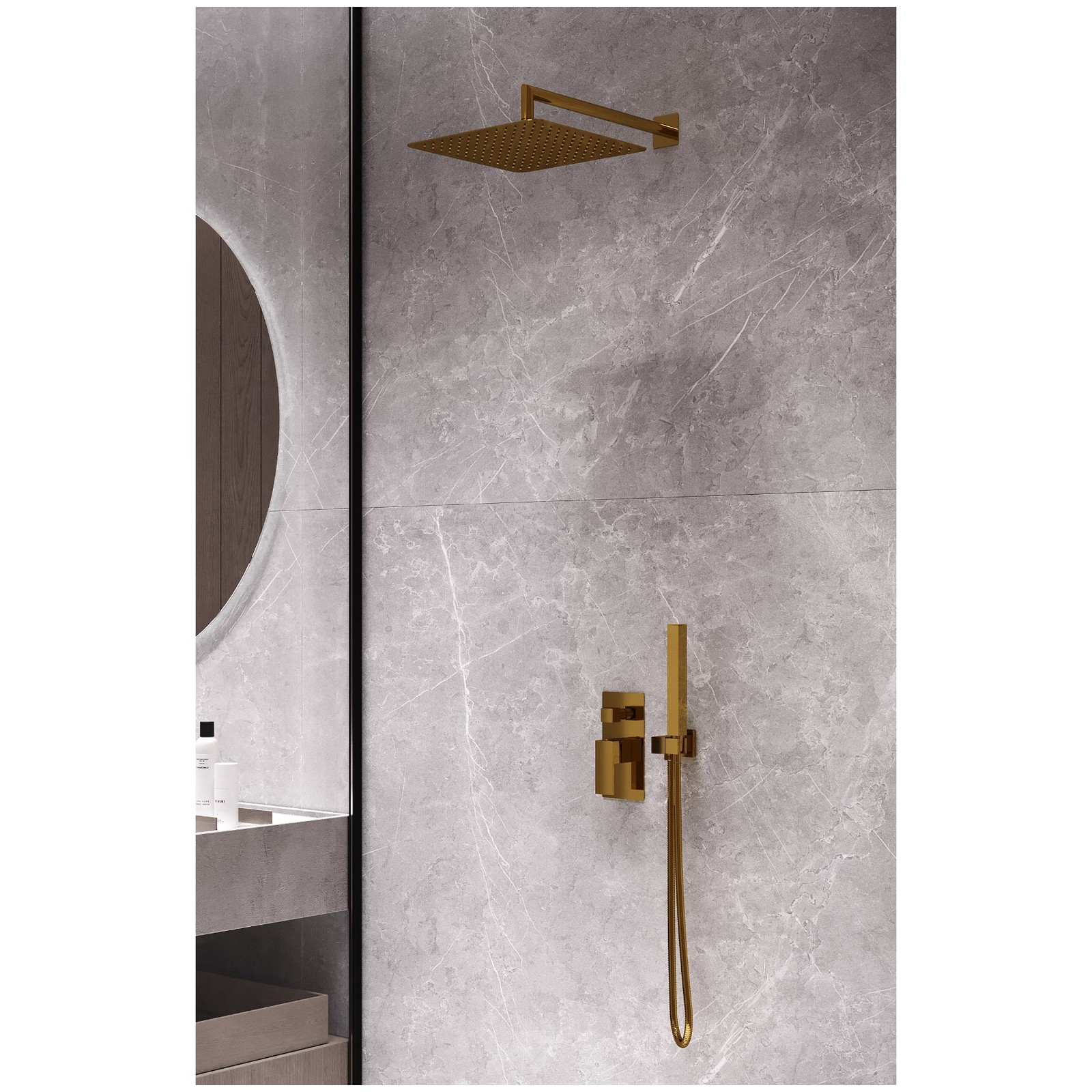 Смеситель Богеме (Boheme) встроенный для душаQubic Bronze 474-3-BR