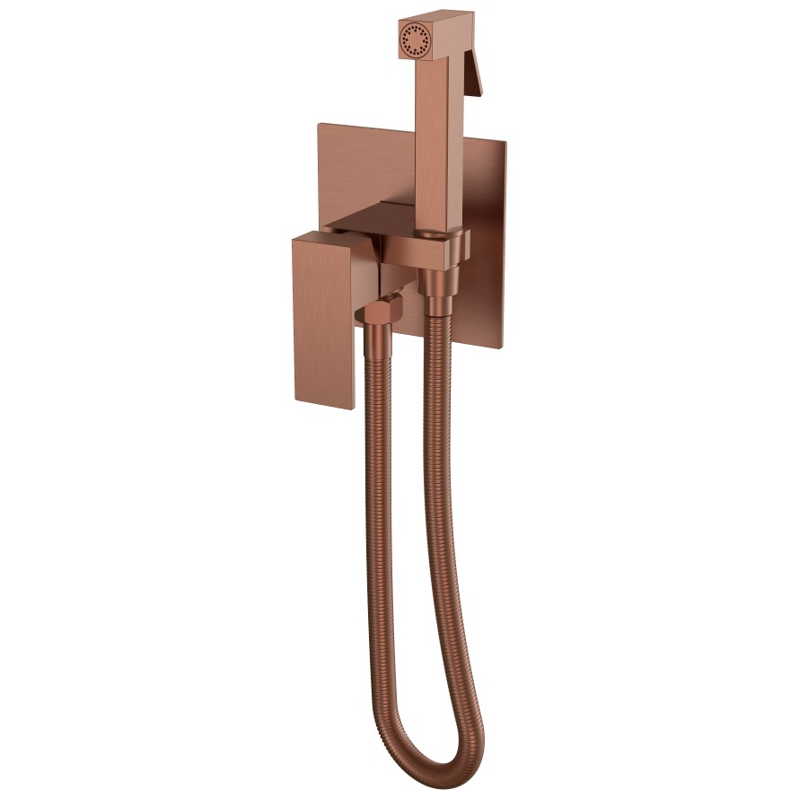 Смеситель Богеме (Boheme) гигиенический Qubic Brushed Bronze 477-BRB
