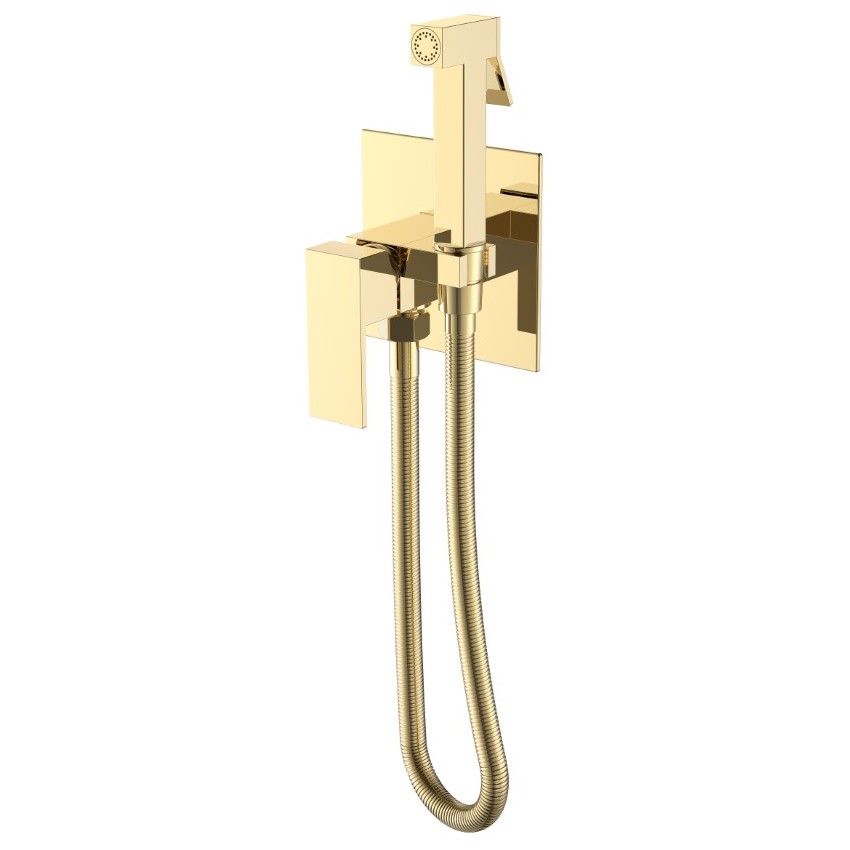 Смеситель Богеме (Boheme) гигиенический Qubic Shine Gold 477-G