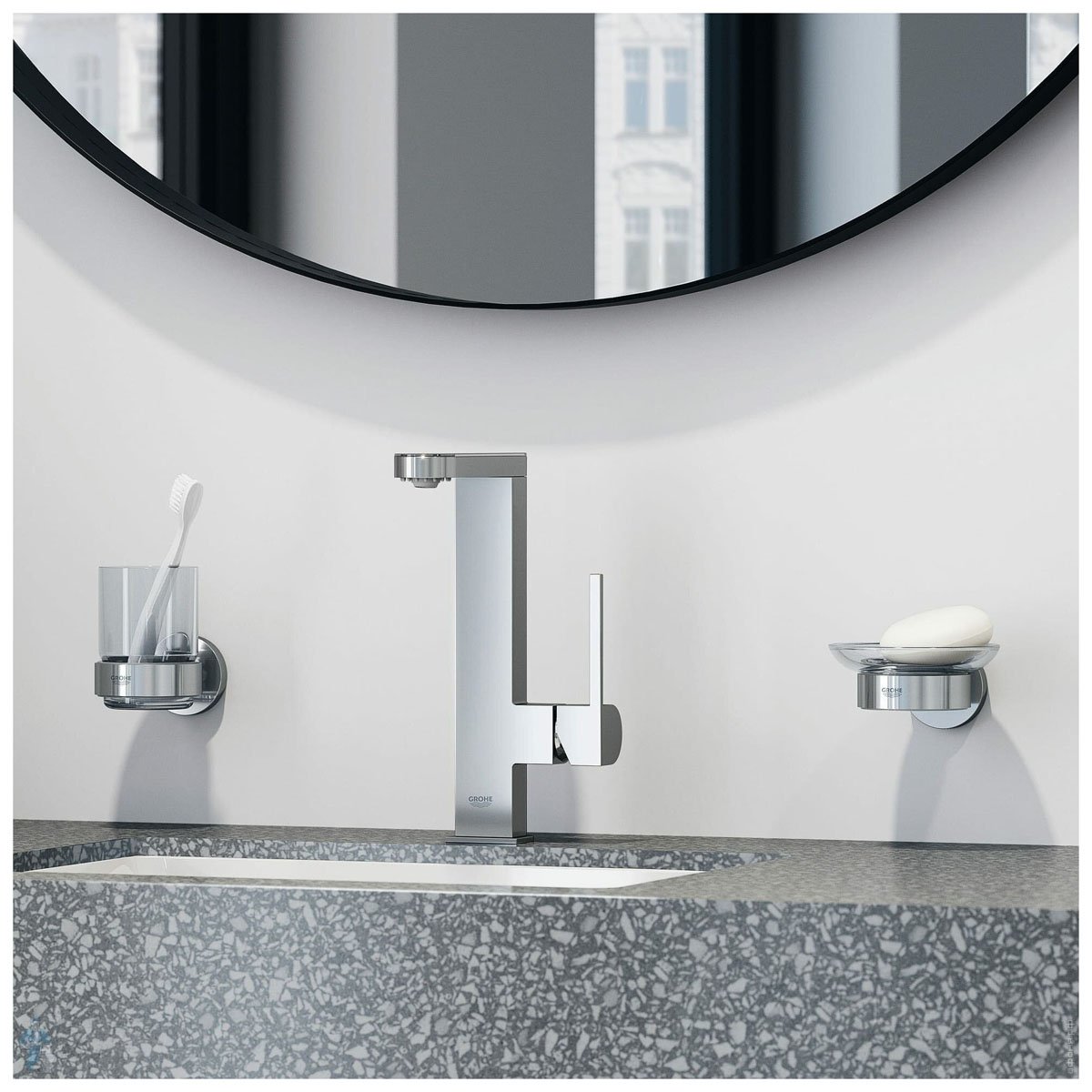 Смеситель для раковины Grohe (Гроэ) Plus с нажимным сливным гарнитуром, L-Size, хром 23873003